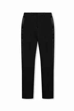 Saint Laurent BLACK Trousers with satin side stripes