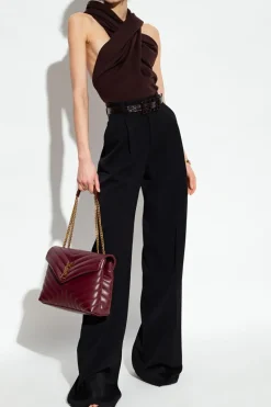 Saint Laurent BLACK Trousers with wide legs