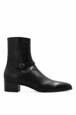 Saint Laurent BLACK ‘Vlad’ leather ankle boots
