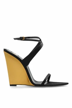 Saint Laurent BLACK Wedge sandals Salome