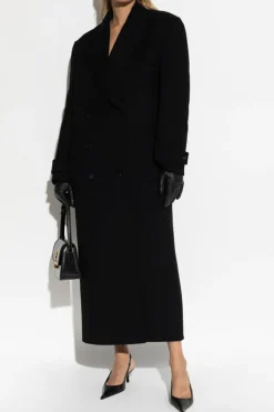 Saint Laurent BLACK Wool double-breasted coat