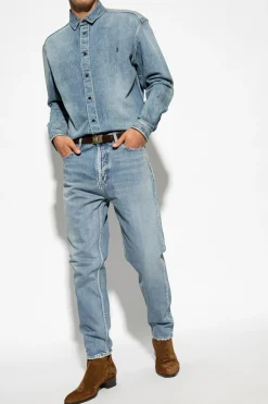 Saint Laurent BLUE Jeans with logo patch
