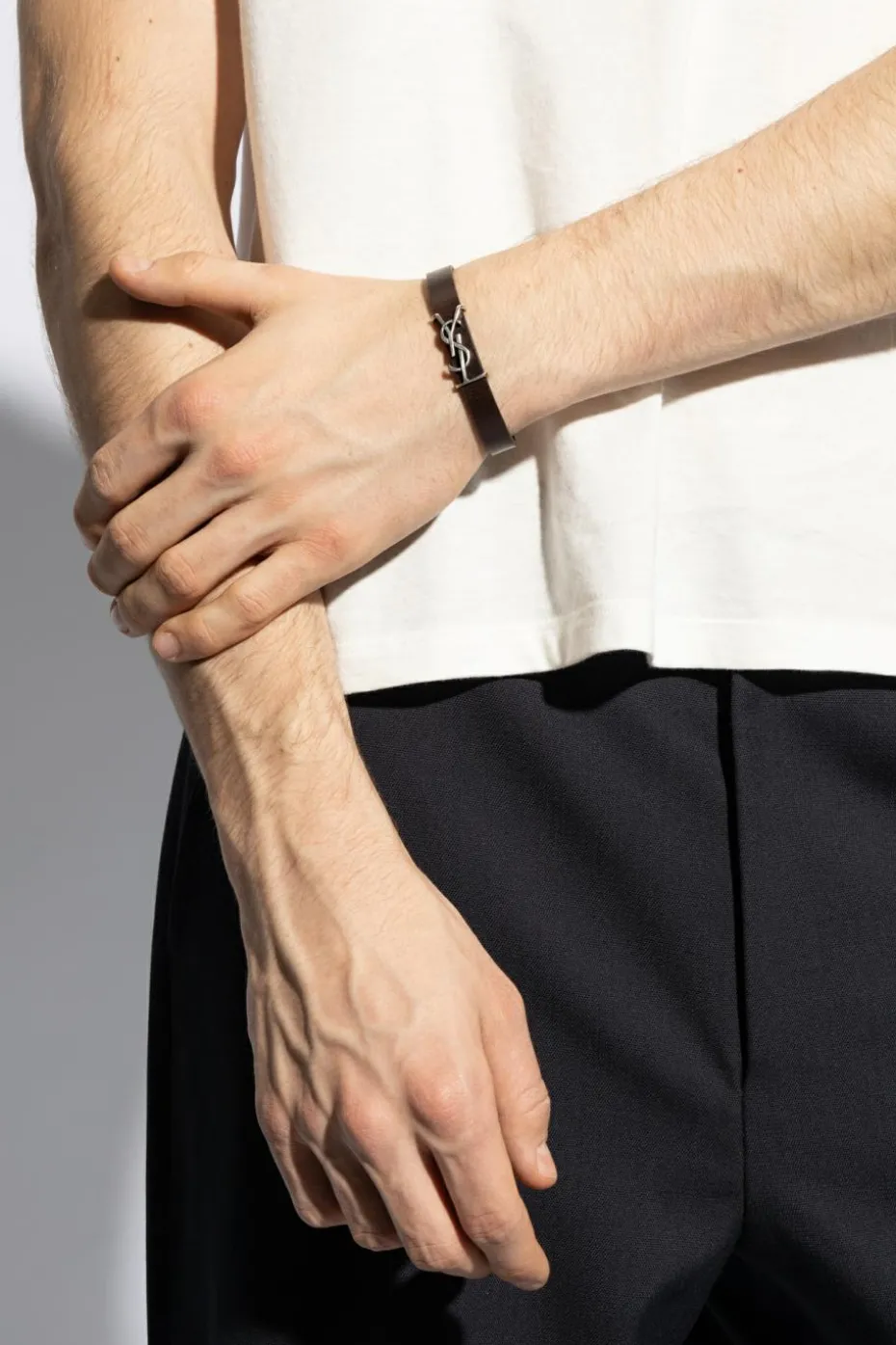 Saint Laurent BROWN Bracelet with logo