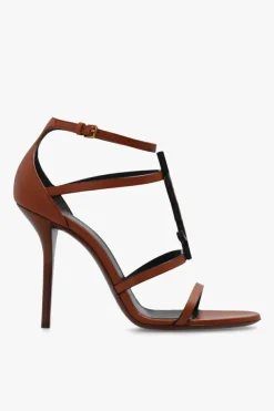Saint Laurent BROWN āCassandraā heeled sandals