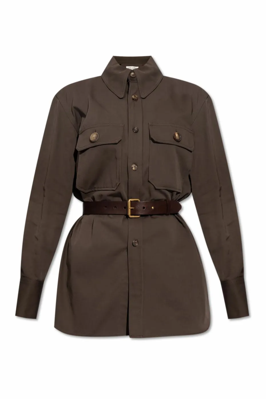 Saint Laurent BROWN Cotton shirt with pockets