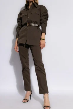 Saint Laurent BROWN Cotton shirt with pockets