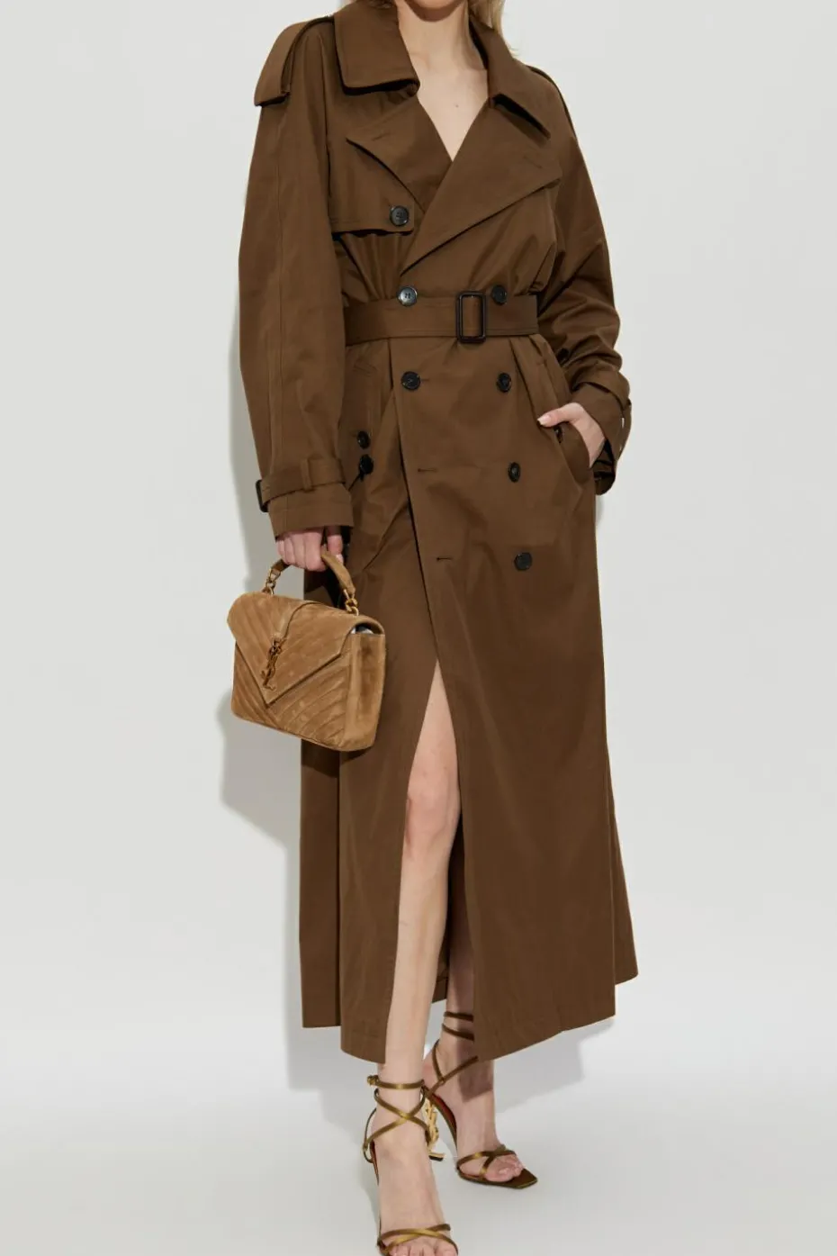 Saint Laurent BROWN Double-breasted trench coat