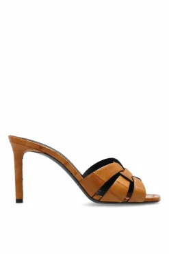 Saint Laurent BROWN Heeled Slippers