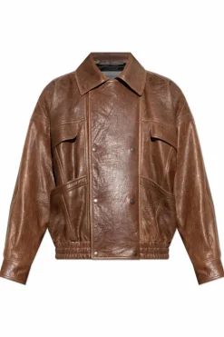 Saint Laurent BROWN Lambskin leather jacket
