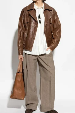 Saint Laurent BROWN Lambskin leather jacket