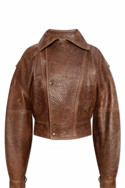 Saint Laurent BROWN Lambskin leather jacket