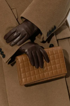 Saint Laurent BROWN Leather gloves