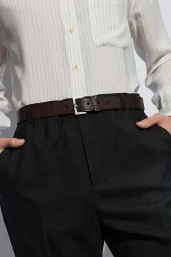 Saint Laurent BROWN Leather belt