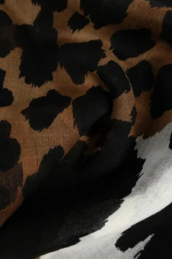 Saint Laurent BROWN Scarf with animal motif