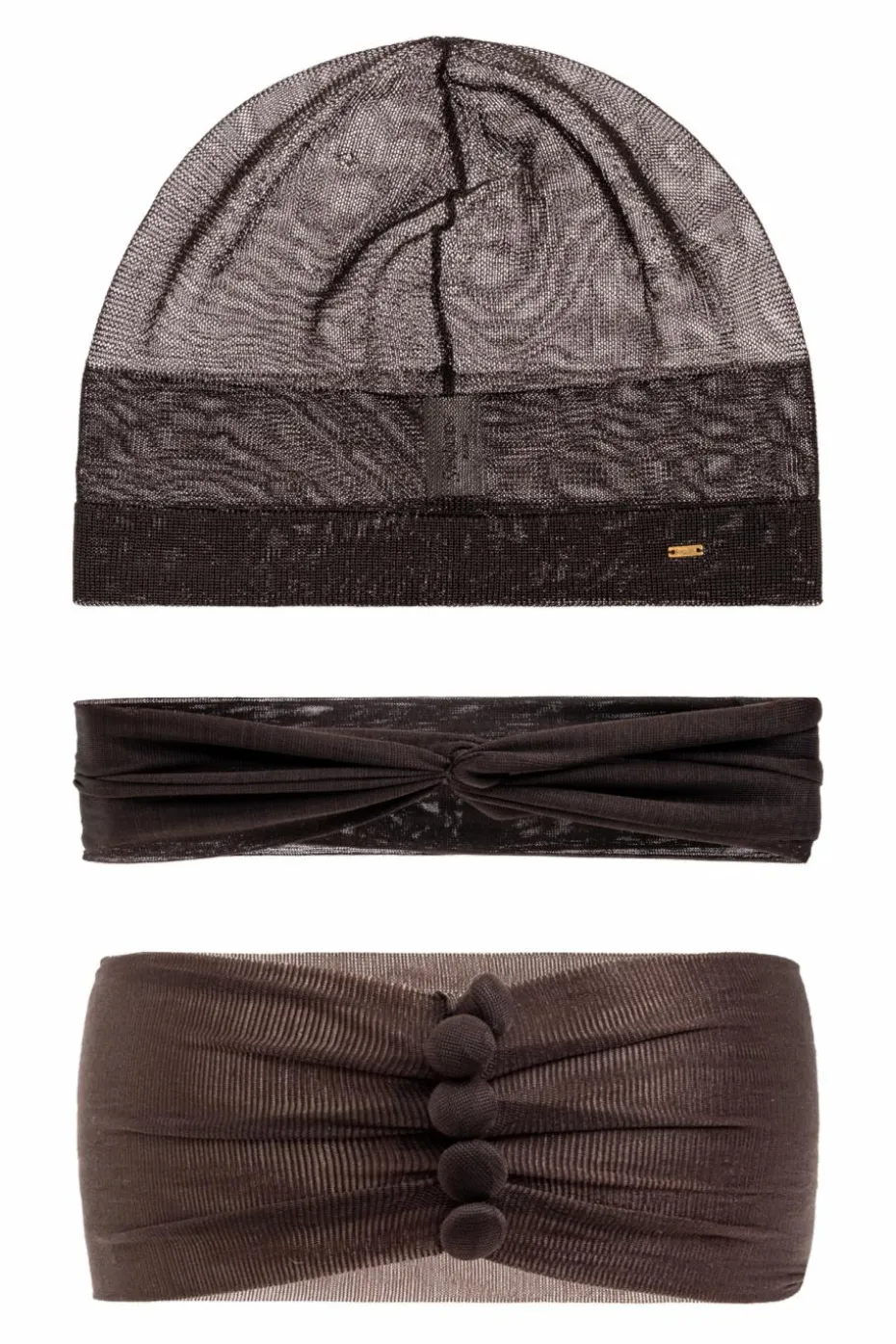 Saint Laurent BROWN Set: hat, headband and choker