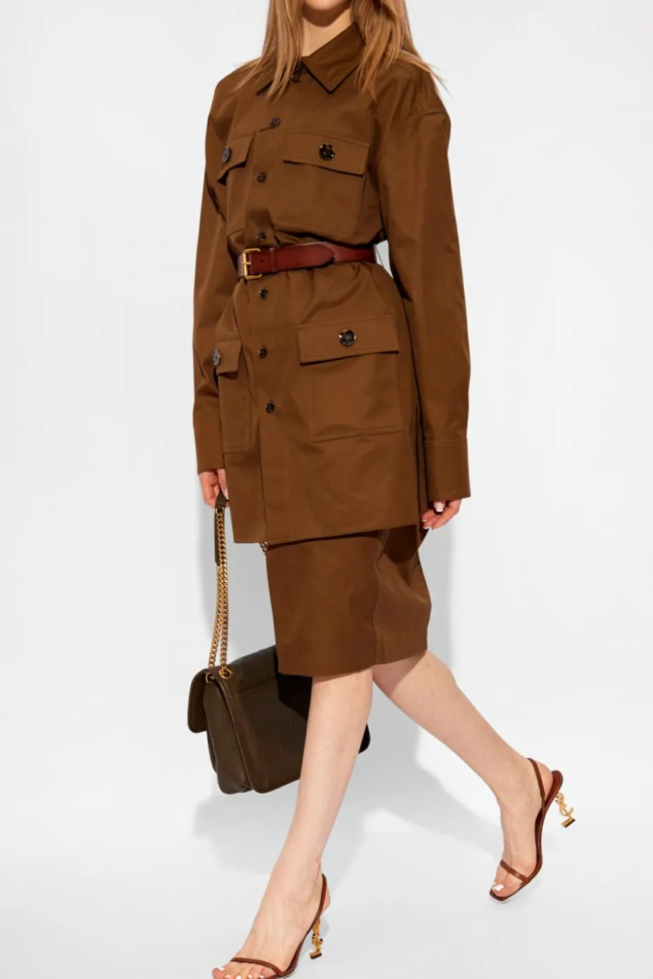 Saint Laurent BROWN Shirt with a belt
