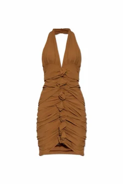 Saint Laurent BROWN Silk dress