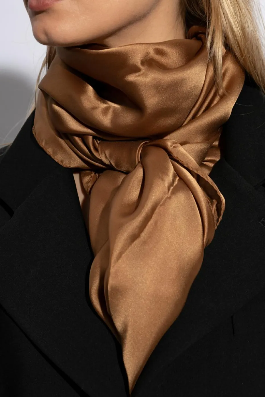 Saint Laurent BROWN Silk scarf