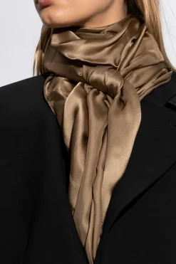 Saint Laurent BROWN Silk Scarf