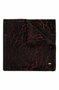 Saint Laurent BROWN Silk-cashmere scarf