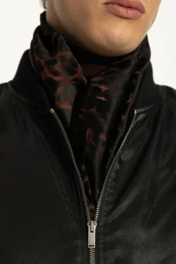 Saint Laurent BROWN Silk-cashmere scarf