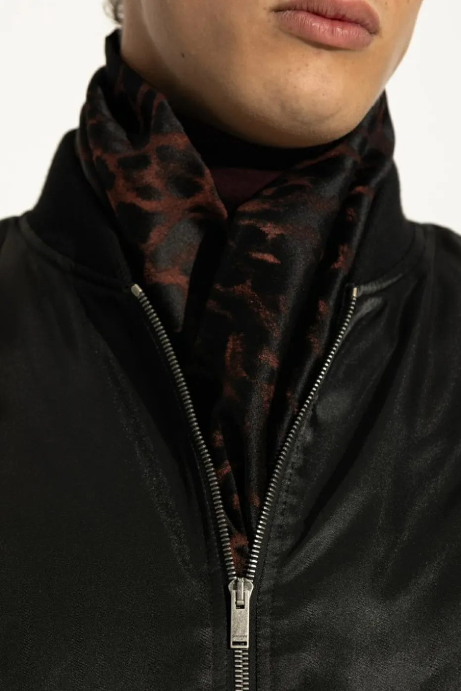 Saint Laurent BROWN Silk-cashmere scarf