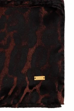 Saint Laurent BROWN Silk-cashmere scarf