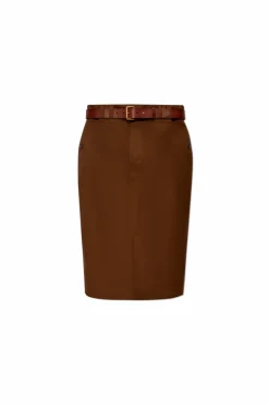 Saint Laurent BROWN Skirt with a belt
