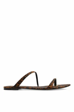 Saint Laurent BROWN Slides with leopard print