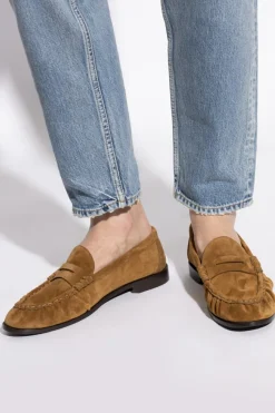 Saint Laurent BROWN Suede shoes in loafers style