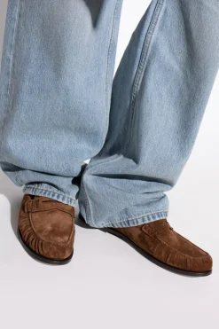 Saint Laurent BROWN Suede loafers shoes