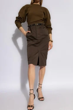Saint Laurent BROWN Sweatshirt with a round neckline