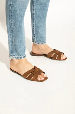 Saint Laurent BROWN ‘Tribute’ slides