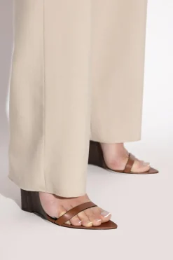 Saint Laurent BROWN Wedge sandals Maine Liscio