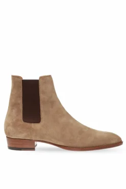 Saint Laurent BROWN 'Wyatt' heeled Chelsea boots