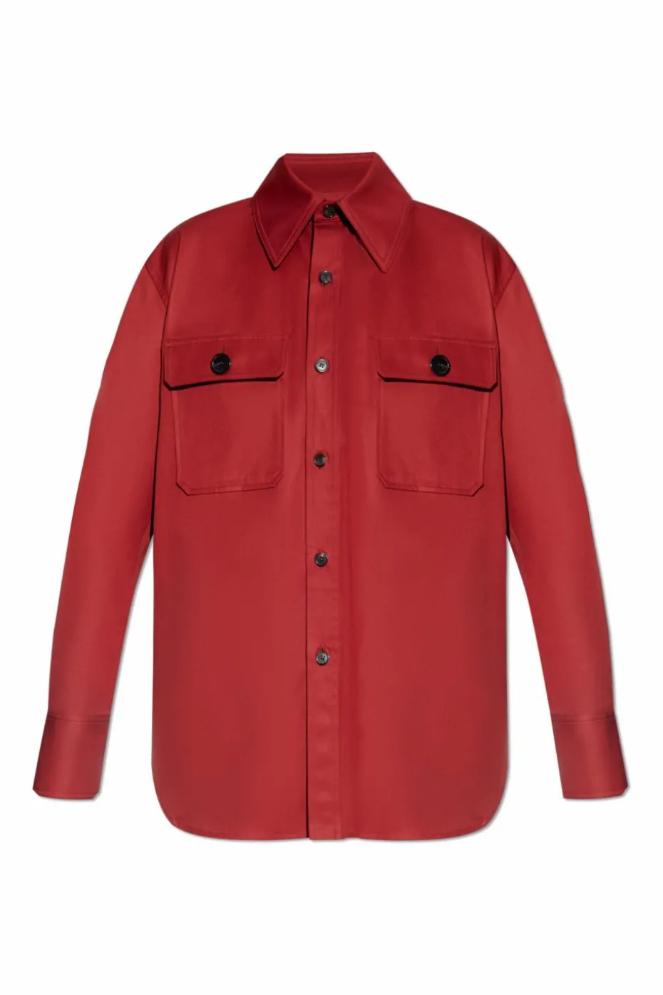 Saint Laurent BURGUNDY Cotton shirt with pockets