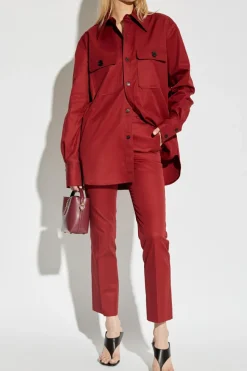 Saint Laurent BURGUNDY Creased trousers