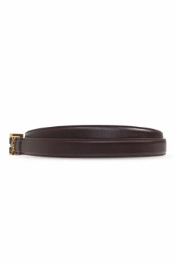 Saint Laurent BURGUNDY Leather belt