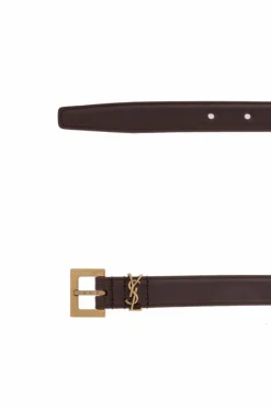 Saint Laurent BURGUNDY Leather belt