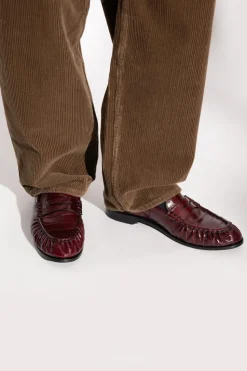 Saint Laurent BURGUNDY Leather loafers