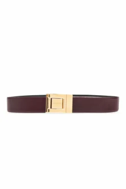 Saint Laurent BURGUNDY Leather belt