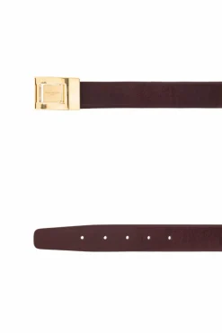 Saint Laurent BURGUNDY Leather belt