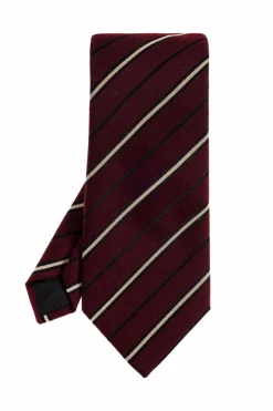 Saint Laurent BURGUNDY Striped tie