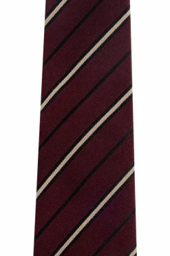 Saint Laurent BURGUNDY Striped tie