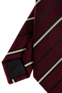 Saint Laurent BURGUNDY Striped tie