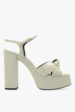 Saint Laurent cream āBiancaā platform sandals