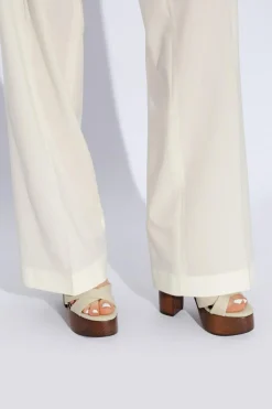 Saint Laurent cream ‘Bianca’ platform sandals