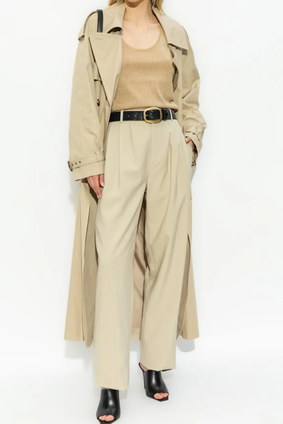 Saint Laurent cream High-waisted pants