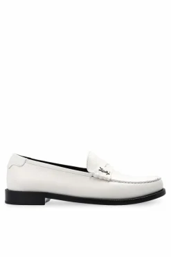 Saint Laurent cream Leather penny loafers