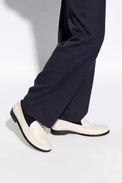 Saint Laurent cream Leather penny loafers